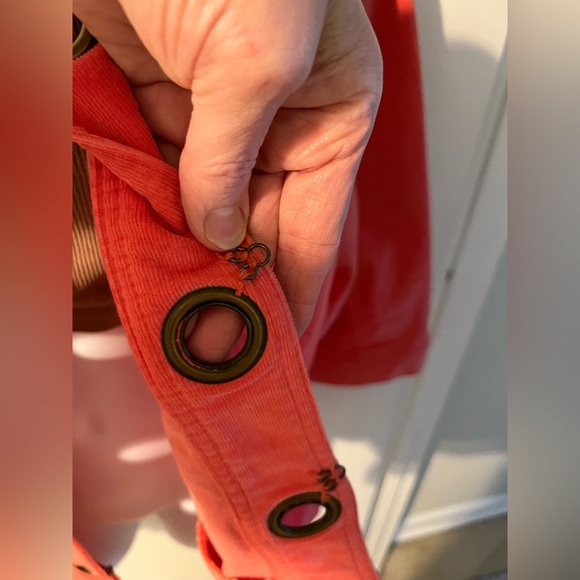 AMX Size 1X coral/pink corduroy jacket-hook and eye closure with grommets. - Picture 10 of 14